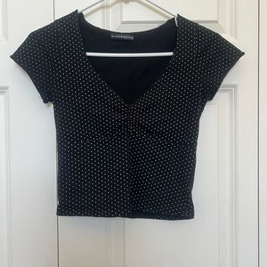 Brandy Melville Black Polka dot tee